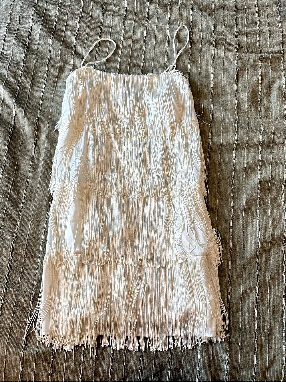 Abercrombie and Fitch White Fringe Mini Dress